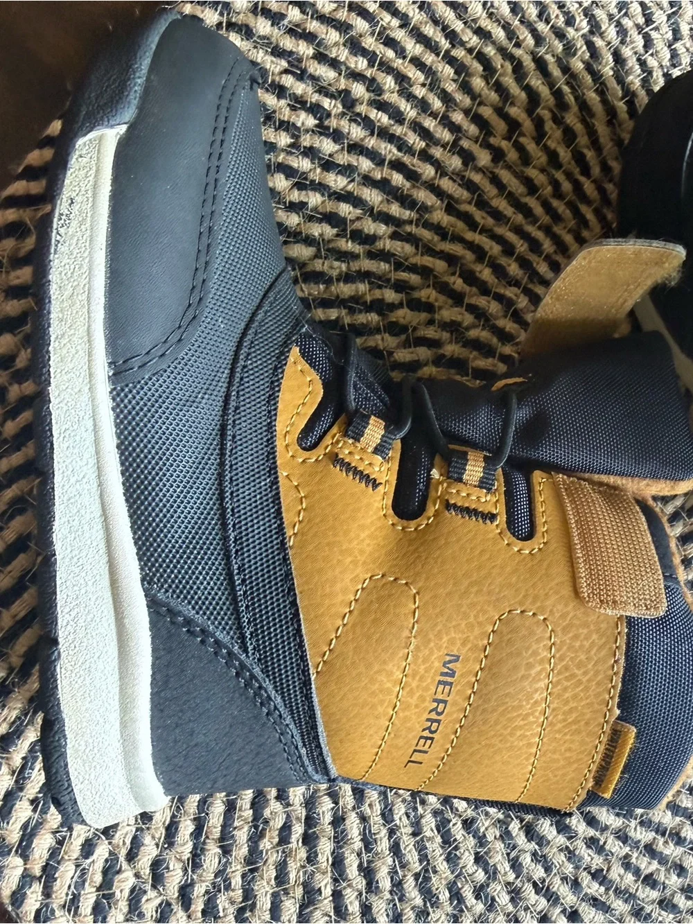 Merrell Kids Black and Tan Waterproof Winter Boots